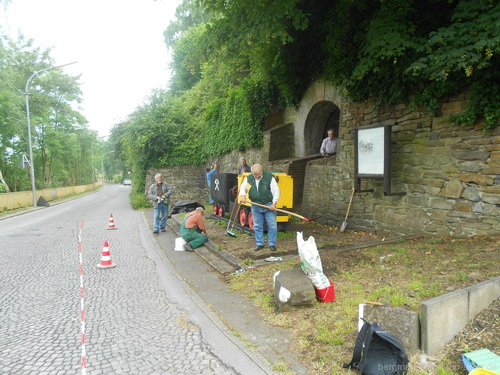 Vorbereitungen für die Kiesauflage